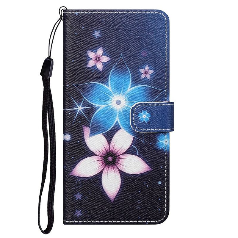 Nahkakotelo OnePlus Nord 2 5G Suojaketju Kuori Lunar Strap Flowers