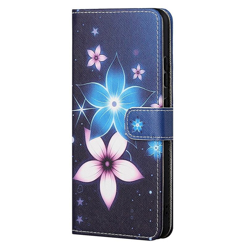 Nahkakotelo OnePlus Nord 2 5G Suojaketju Kuori Lunar Strap Flowers