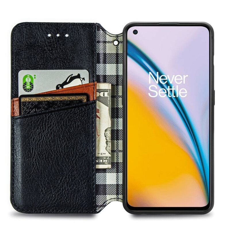 Puhelinkuoret OnePlus Nord 2 5G Kotelot Flip Diamond Texture Leather Effect