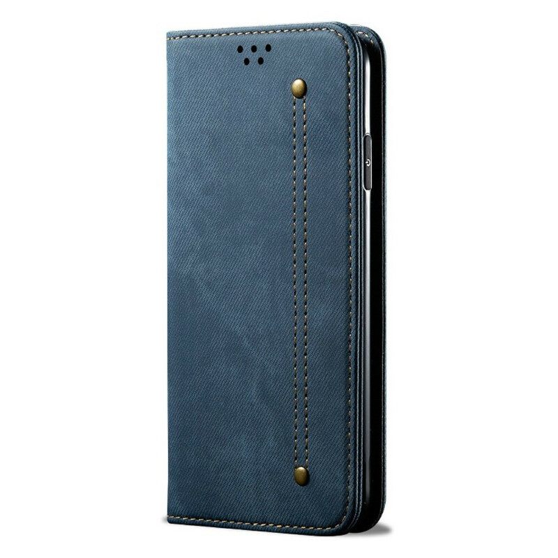 Puhelinkuoret OnePlus Nord 2 5G Kotelot Flip Faux Leather Jeans Texture