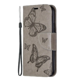 Flip Case iPhone 11 Pro Suojaketju Kuori Butterflies Painettu Hihna