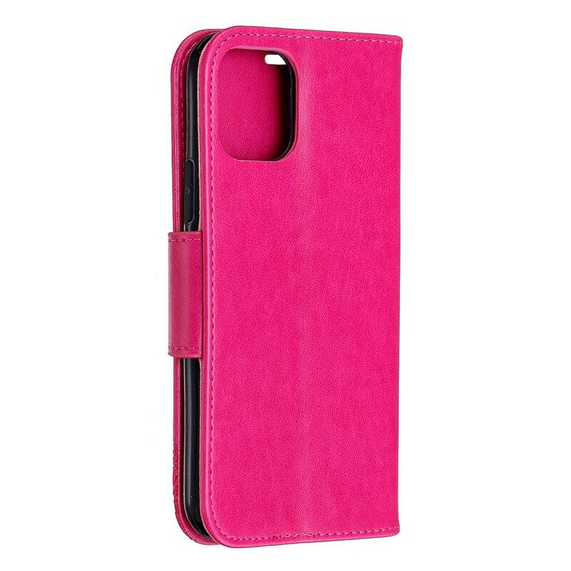 Flip Case iPhone 11 Pro Suojaketju Kuori Butterflies Painettu Hihna