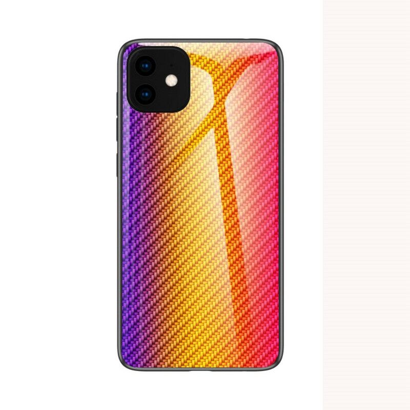 Kuori iPhone 11 Pro Carbon Fiber Karkaistu Lasi