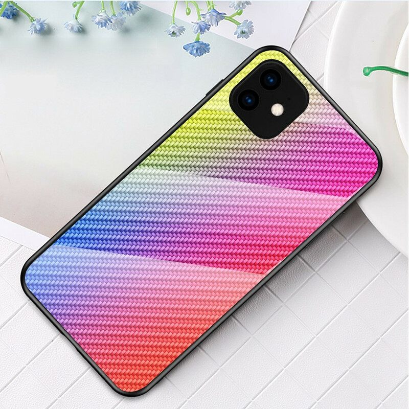 Kuori iPhone 11 Pro Carbon Fiber Karkaistu Lasi