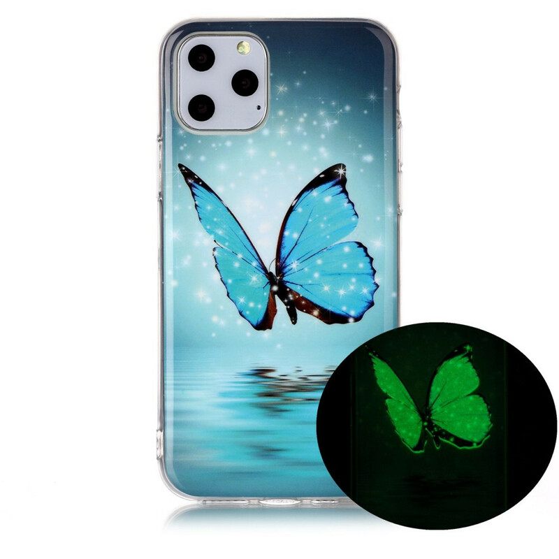 Kuori iPhone 11 Pro Fluoresoiva Sininen Perhonen