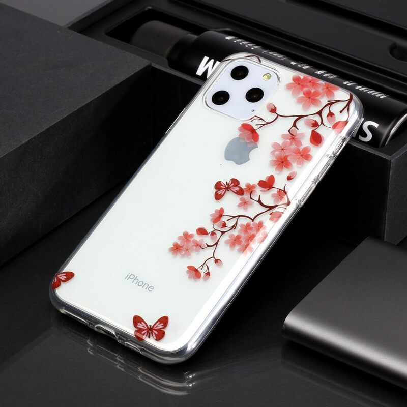 Kuori iPhone 11 Pro Transparent Butterfly Branch