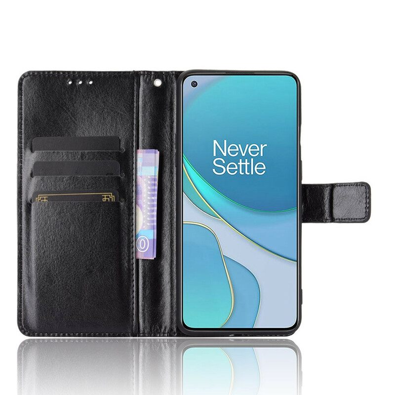 Flip Case OnePlus 8T Keinonahka Näyttävä