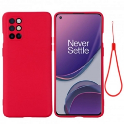 Kuori OnePlus 8T Nestemäinen Silikoni Kaulanauhalla