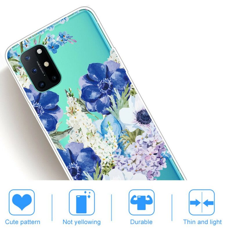 Kuori OnePlus 8T Saumaton Akvarelli Sininen Kukka