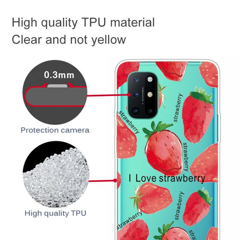 Kuori OnePlus 8T Strawberry / I Love Strawberry