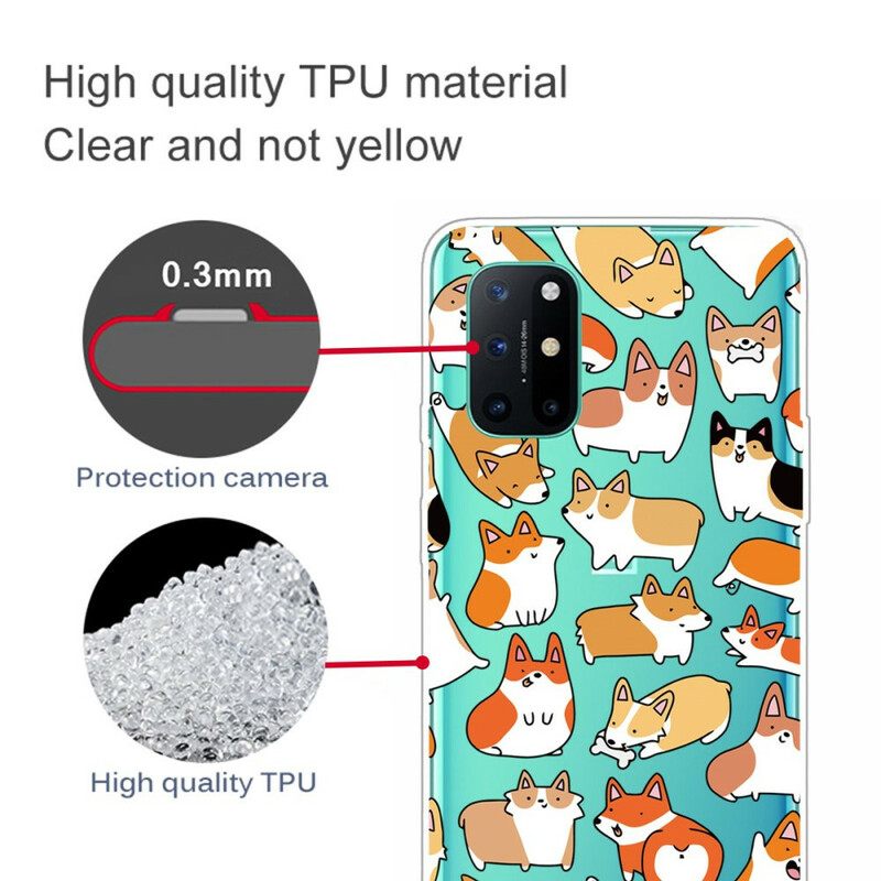 Kuori OnePlus 8T Transparent Multiple Dogs