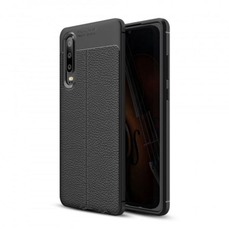 Case Huawei P30 Nahkaefekti Litsi Kaksinkertainen Linja