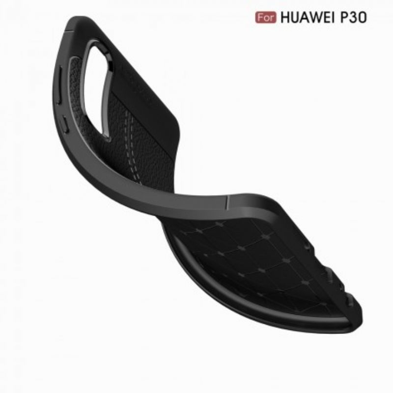 Case Huawei P30 Nahkaefekti Litsi Kaksinkertainen Linja