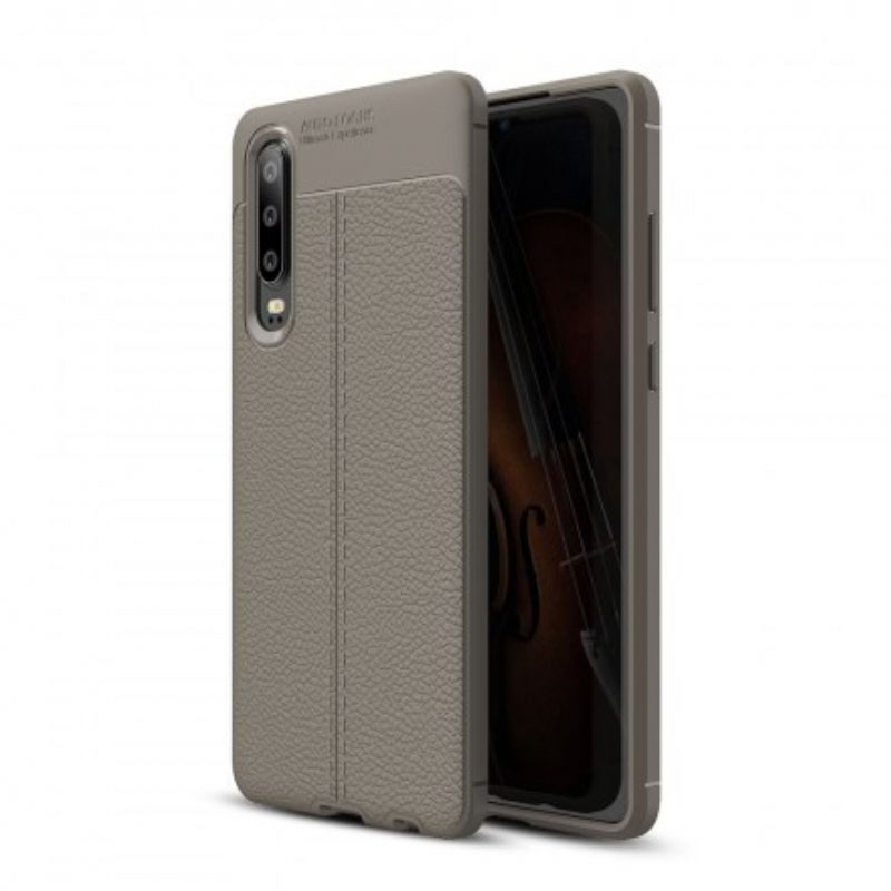 Case Huawei P30 Nahkaefekti Litsi Kaksinkertainen Linja