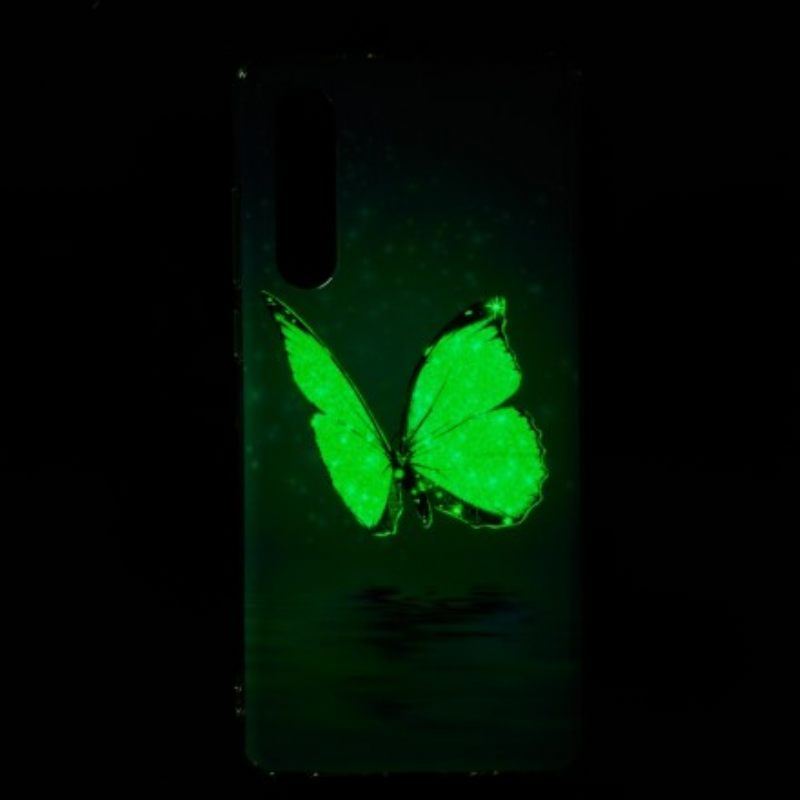 Kuori Huawei P30 Fluoresoiva Sininen Perhonen