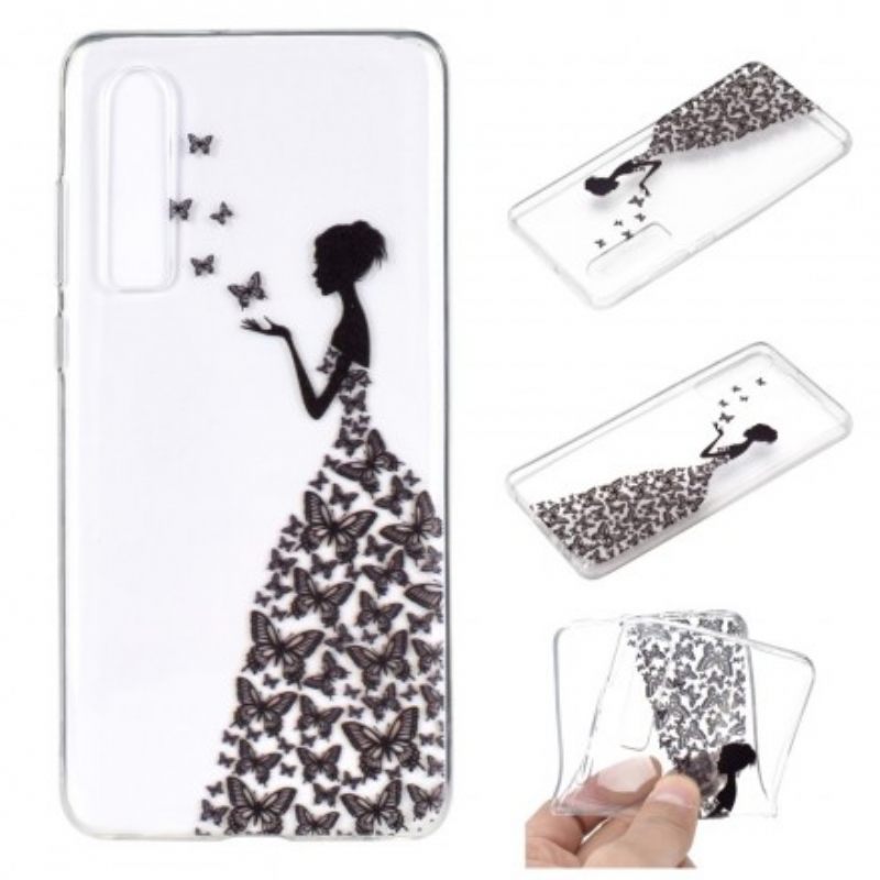 Kuori Huawei P30 Transparent Butterflies Mekko