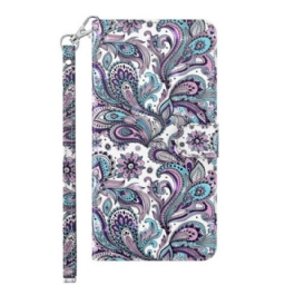 Flip Case Google Pixel 7 Pro Suojaketju Kuori Strappy Paisley -kuvio