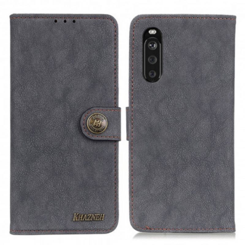 Kotelot Sony Xperia 10 III Faux Leather Split Retro Khazneh