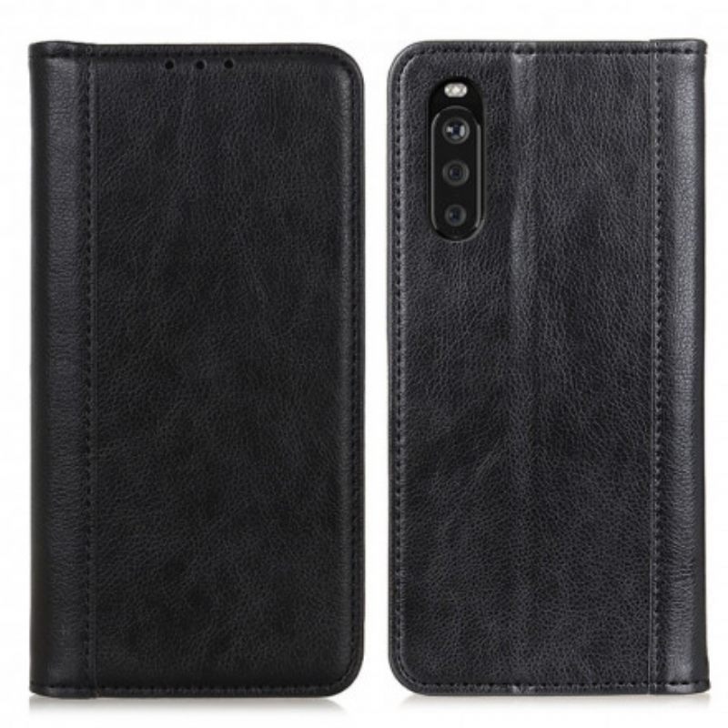 Puhelinkuoret Sony Xperia 10 III Kotelot Flip Elegance Split Litchi Leather