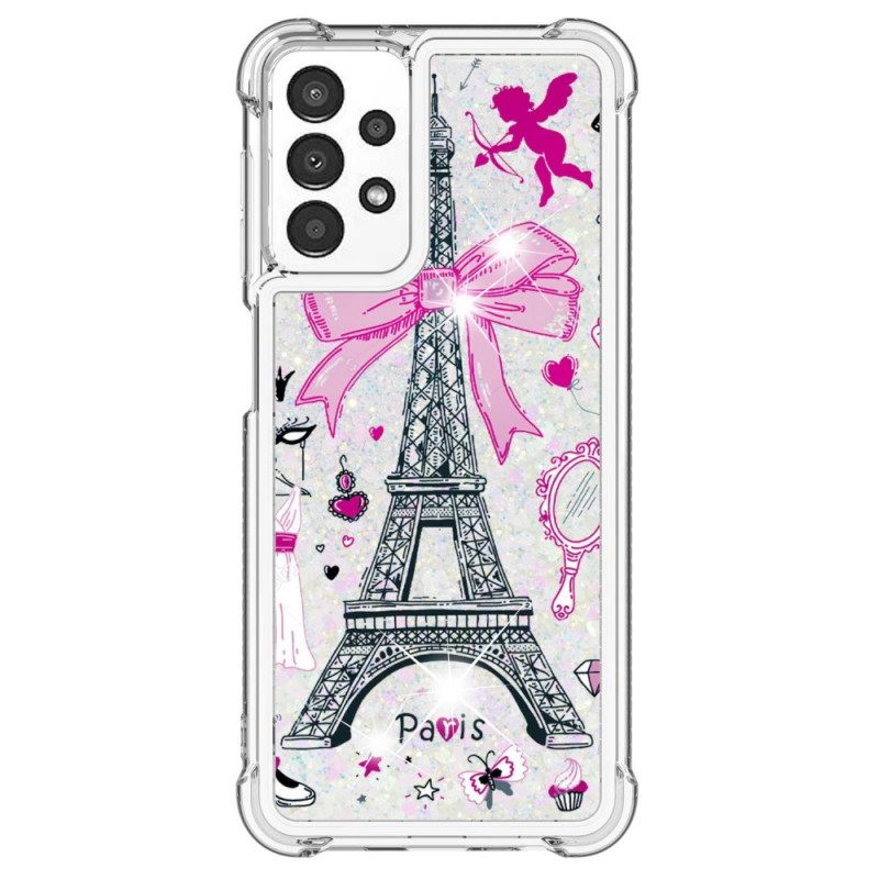 Case Samsung Galaxy A13 Eiffel-tornin Paljetteja