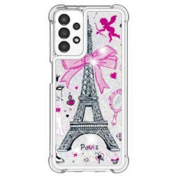 Case Samsung Galaxy A13 Eiffel-tornin Paljetteja