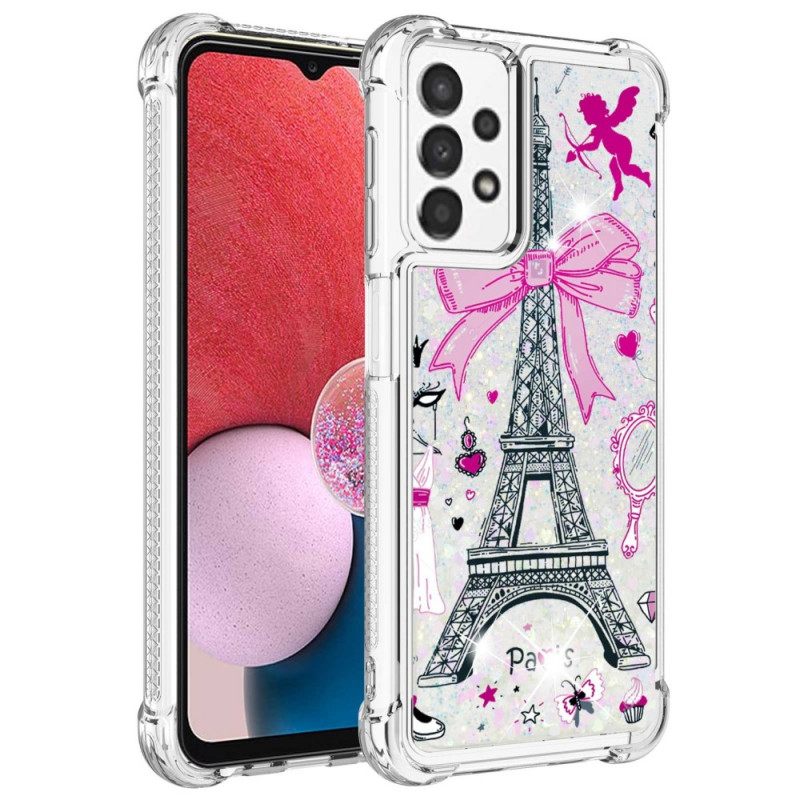 Case Samsung Galaxy A13 Eiffel-tornin Paljetteja