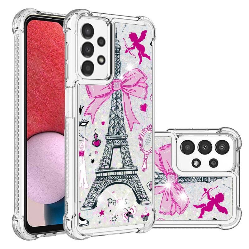 Case Samsung Galaxy A13 Eiffel-tornin Paljetteja