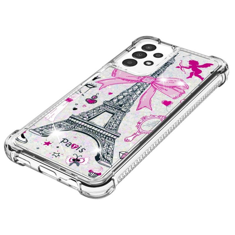 Case Samsung Galaxy A13 Eiffel-tornin Paljetteja