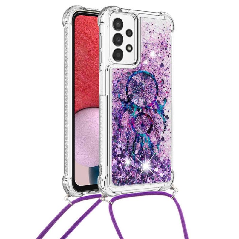 Case Samsung Galaxy A13 Kiristysnyörillä Dreamcatcher Glitter Kiristysnauha