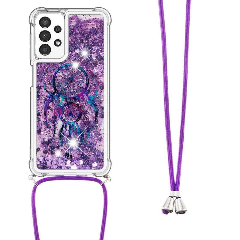 Case Samsung Galaxy A13 Kiristysnyörillä Dreamcatcher Glitter Kiristysnauha