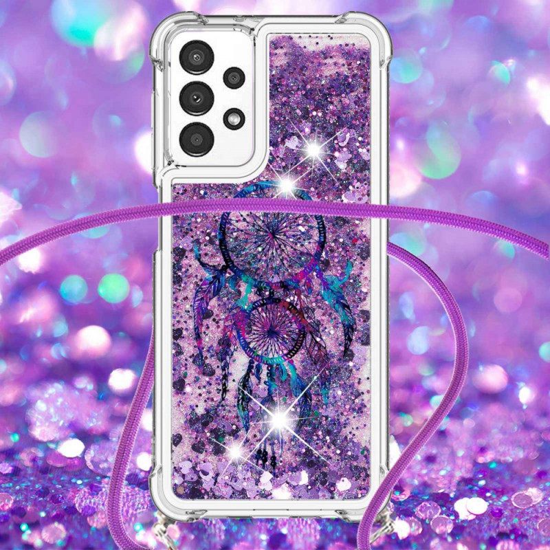 Case Samsung Galaxy A13 Kiristysnyörillä Dreamcatcher Glitter Kiristysnauha