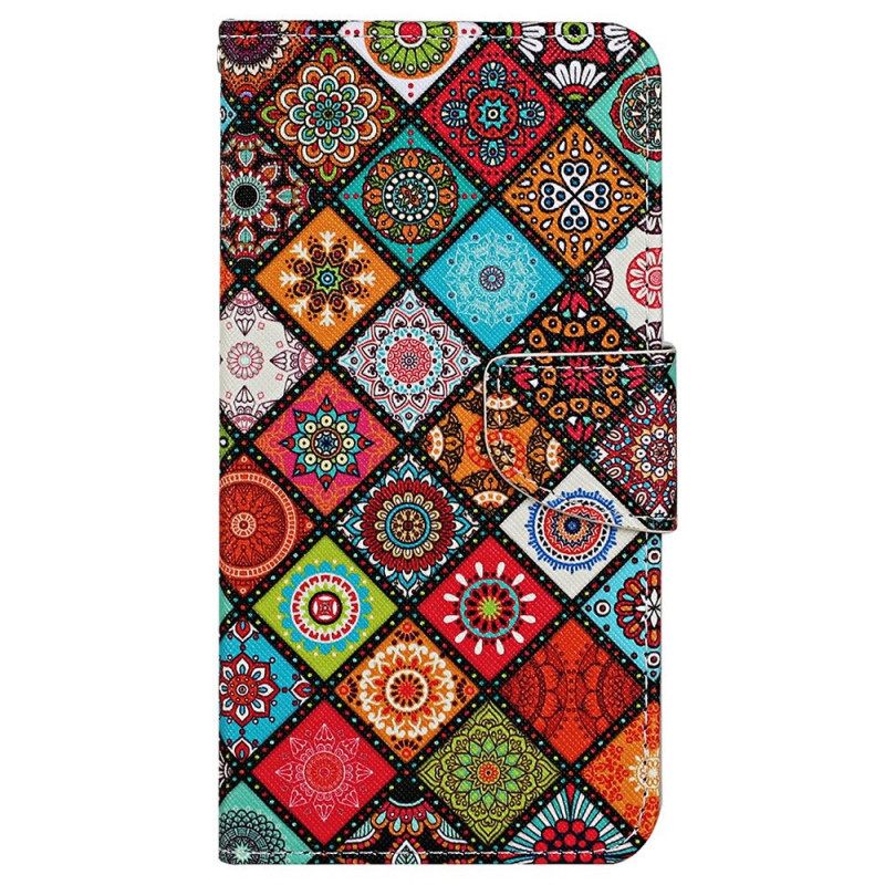 Flip Case Samsung Galaxy A13 Patchwork Ja Lanyard