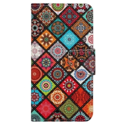 Flip Case Samsung Galaxy A13 Patchwork Ja Lanyard