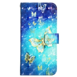 Flip Case Samsung Galaxy A13 Suojaketju Kuori Flight Of Butterflies In Lanyard