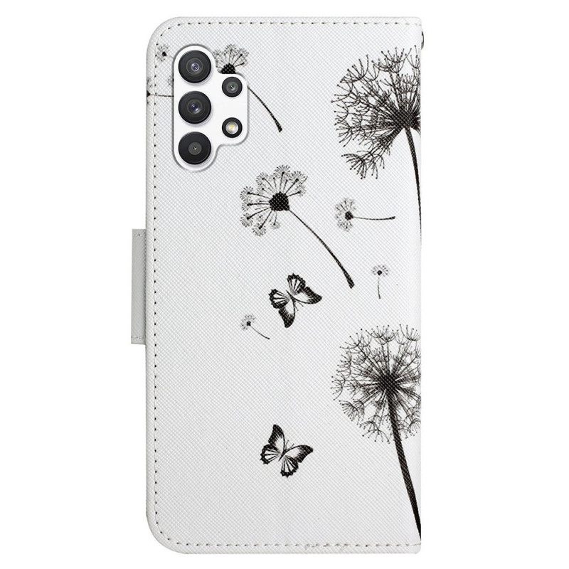 Flip Case Samsung Galaxy A13 Suojaketju Kuori Lanyard Dandelions