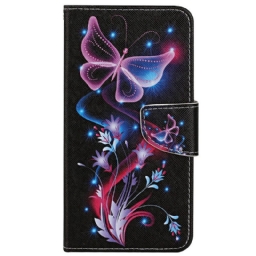 Kotelot Samsung Galaxy A13 Butterflies Ja Lanyard