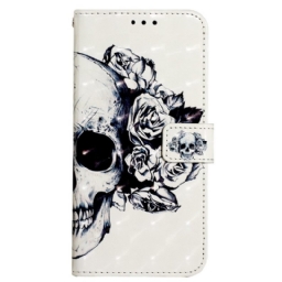 Kotelot Samsung Galaxy A13 Suojaketju Kuori Floral Skull Hihnalla