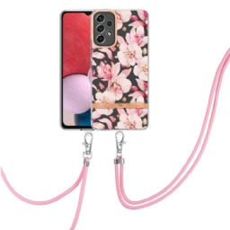 Kuori Samsung Galaxy A13 Kiristysnyörillä Floral Cordille