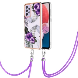 Kuori Samsung Galaxy A13 Kiristysnyörillä Flower Cordille