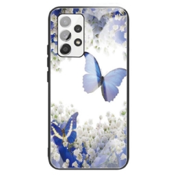 Kuori Samsung Galaxy A13 Tempered Glass Butterflies Design