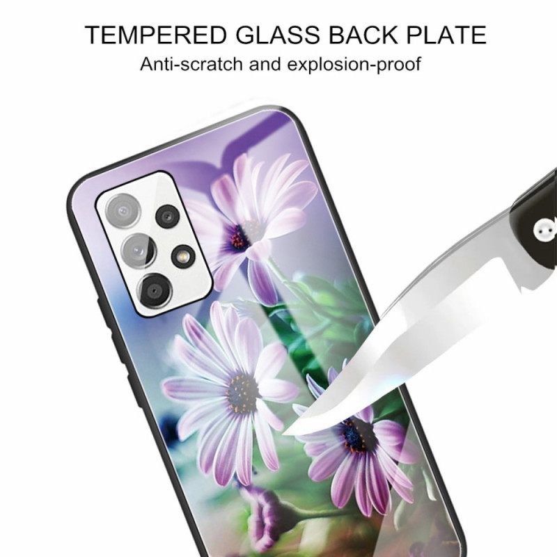 Kuori Samsung Galaxy A13 Tempered Glass Flowers