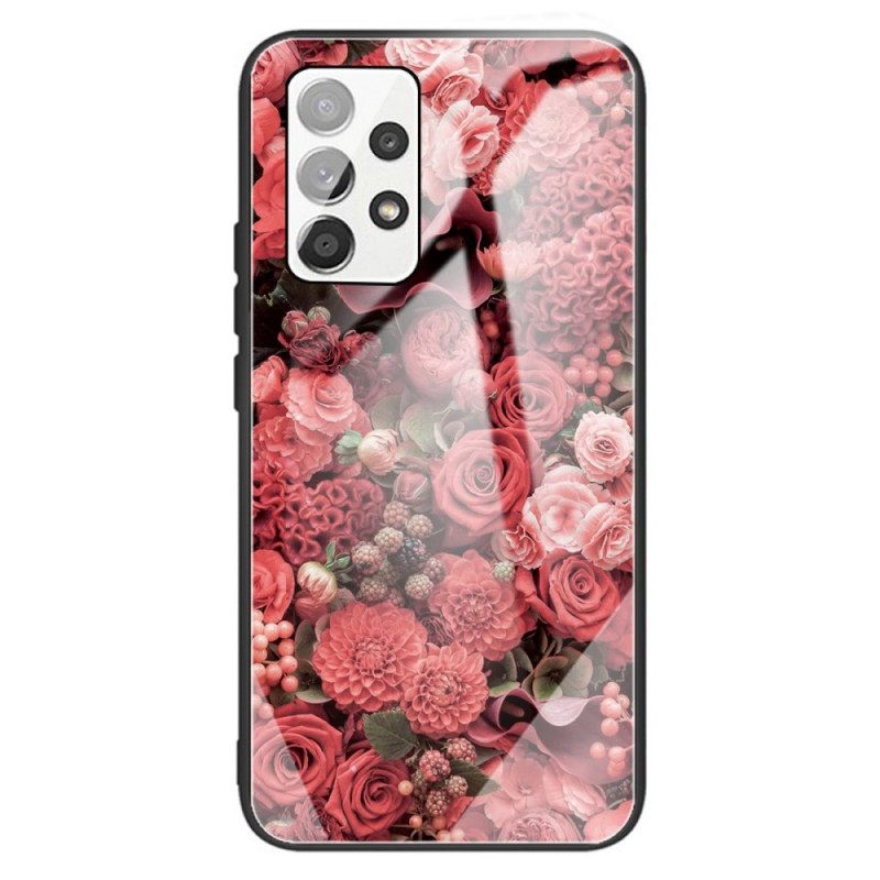 Kuori Samsung Galaxy A13 Tempered Glass Rose Flowers