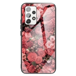 Kuori Samsung Galaxy A13 Tempered Glass Rose Flowers