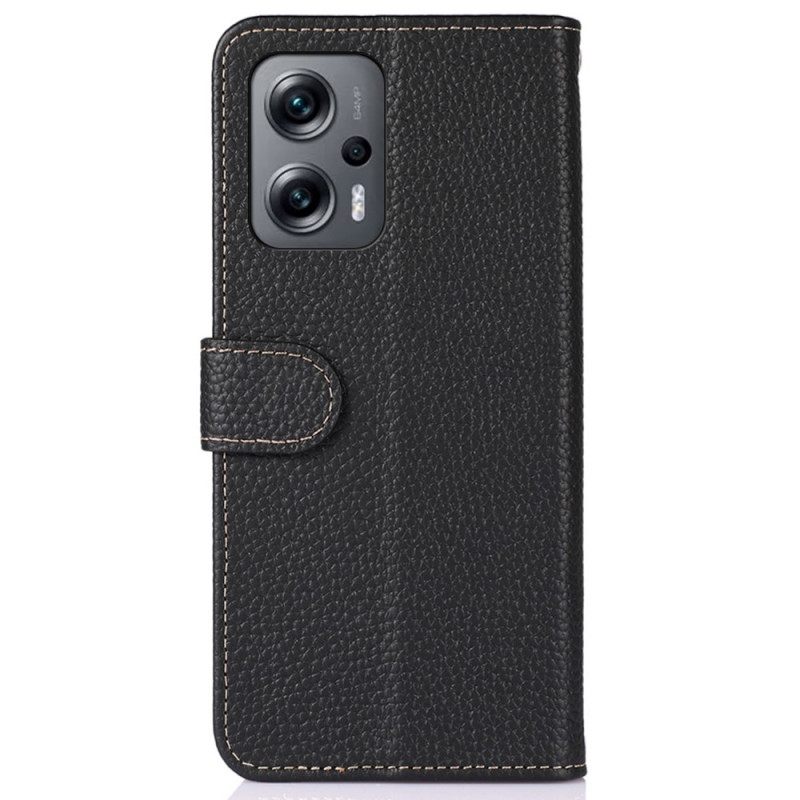 Flip Case Poco X4 GT Litchi Nahka Khazneh