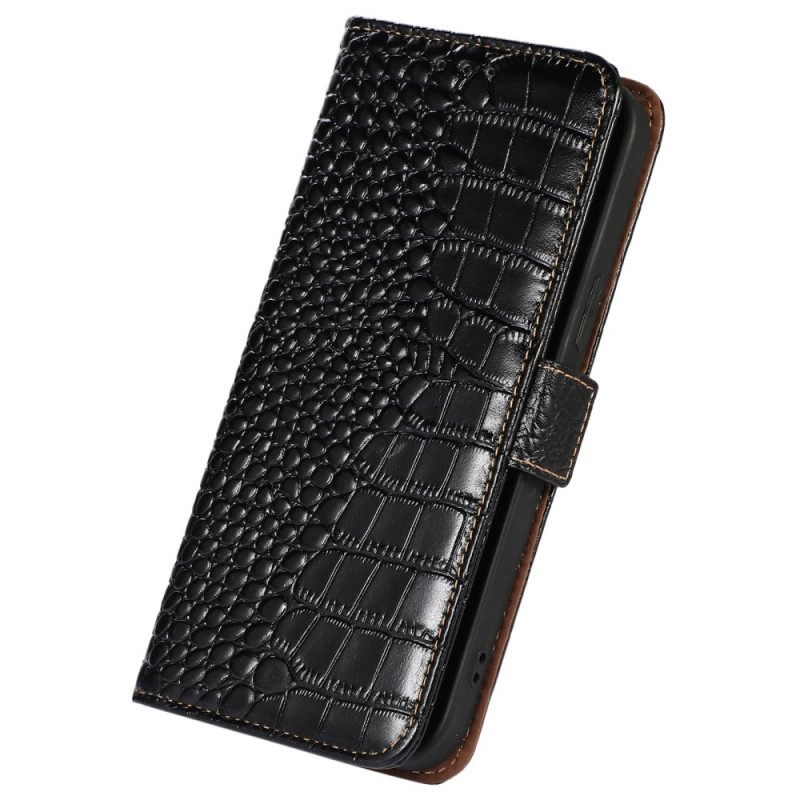 Kotelot Poco X4 GT Crocodile Style Aitoa Nahkaa Rfid