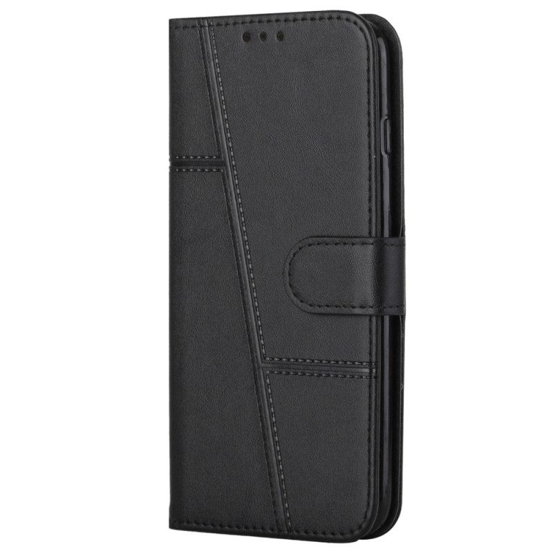 Kotelot Poco X4 GT Faux Leather Diagonaalinen Sauma Ja Hihna