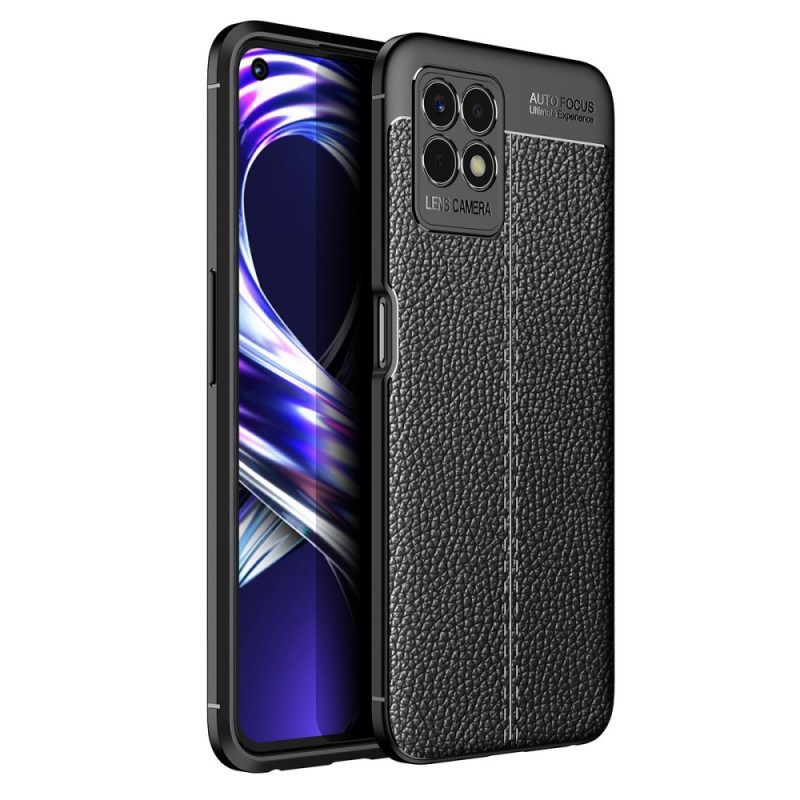 Kuori Realme 8i Double Line Litchi Leather Effect