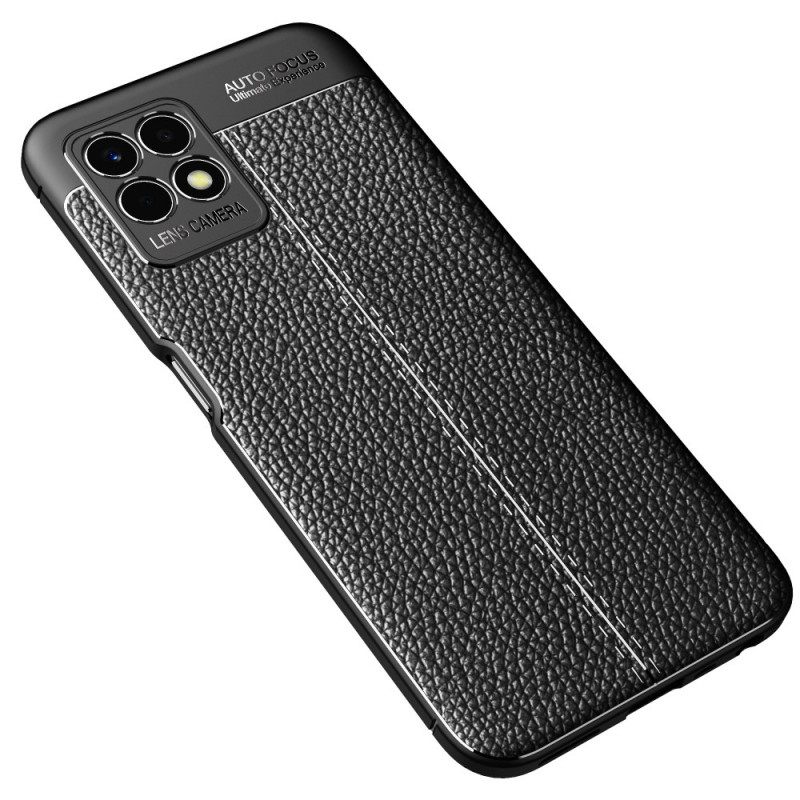 Kuori Realme 8i Double Line Litchi Leather Effect