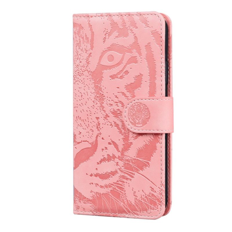 Nahkakotelo Realme 8i Tiger Face Print