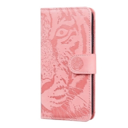 Nahkakotelo Realme 8i Tiger Face Print